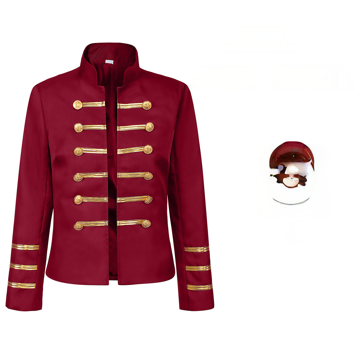 Militär-Bandjacke mit Goldknöpfen – viktorianischer Doublet Mantel für Bühne & Karneval, DAMEN