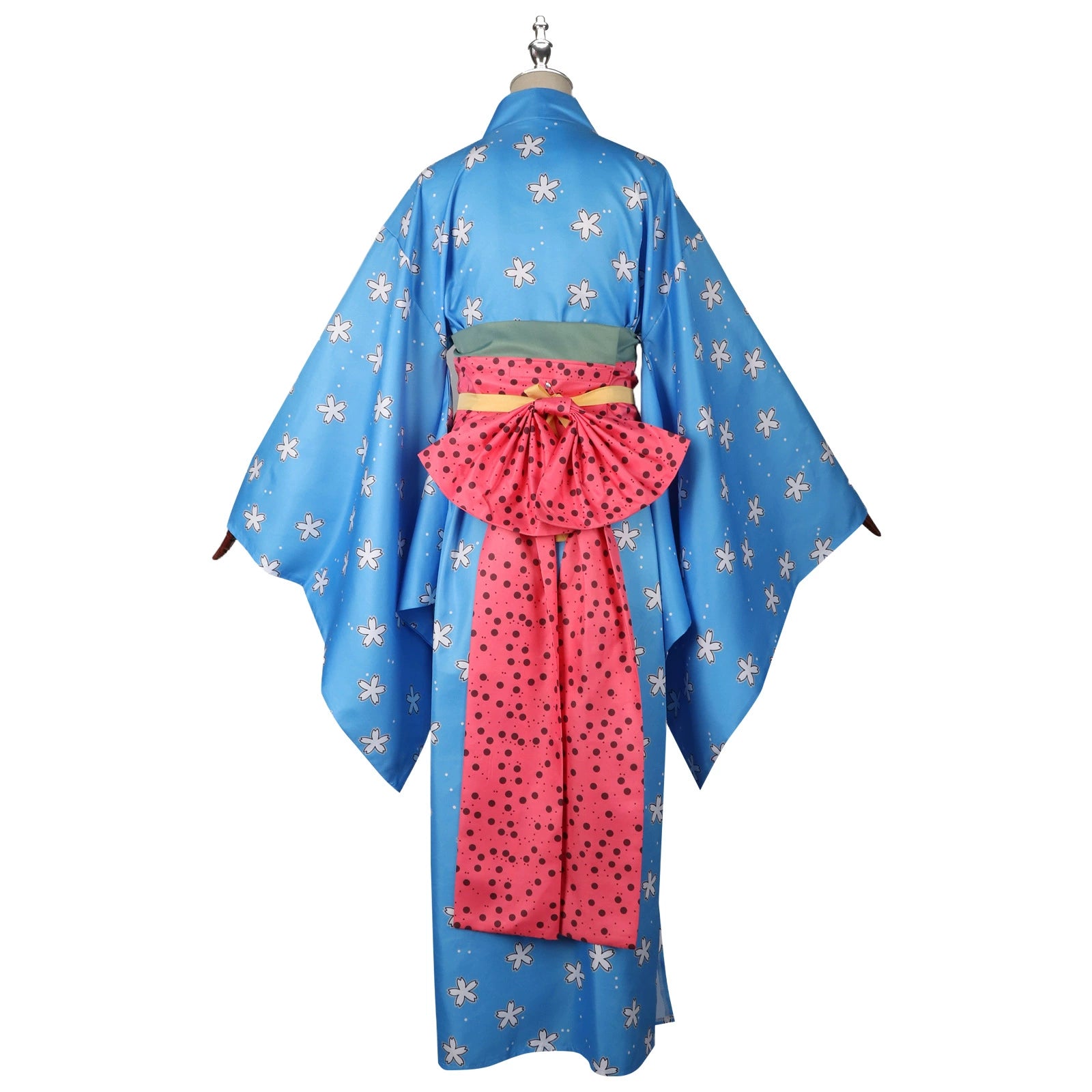 Nami One Piece Kimono-Set Cosplay Kostuem Damen Blau Weiß