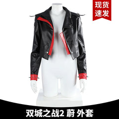 Vi League of Legends Lederjacken-Outfit Cosplay Kostuem Damen Schwarz