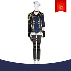 Caitlyn League of Legends Uniform Cosplay Kostuem Damen Blau Gold
