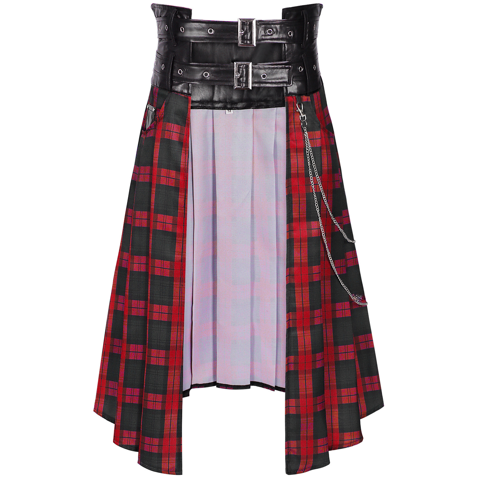 Karierten Faltenrock – Gothic Herrenrock für Dark Fashion, HERREN