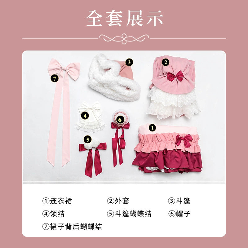Victorique GOSICK Lolita Kleid Cosplay Kostuem Damen Rosa