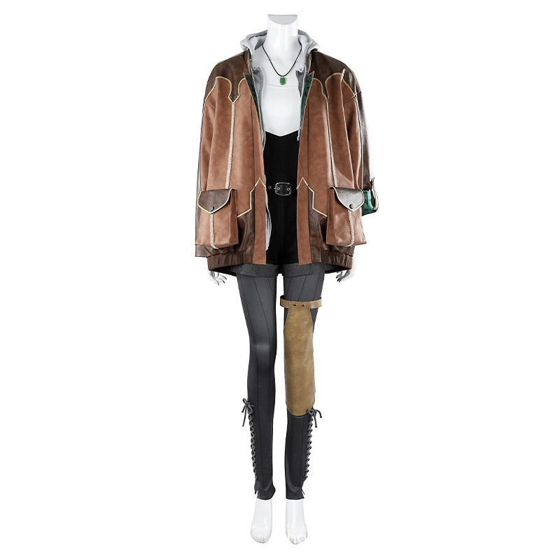 Alma Monster Hunter Wilds Outfit Cosplay Kostuem Damen Braun Gruen