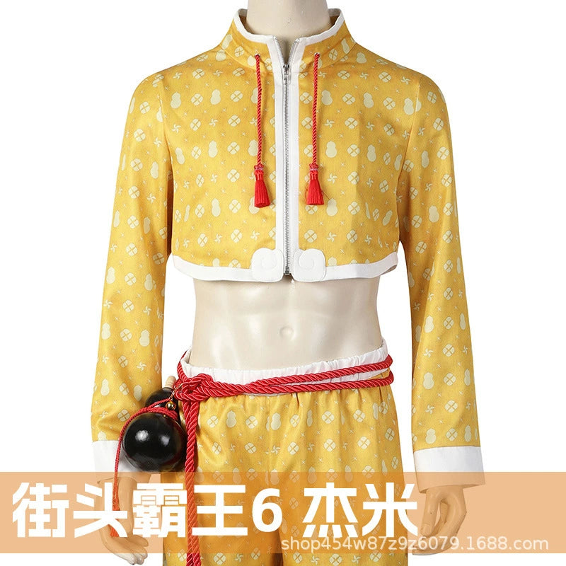 Jamie Street Fighter 6 Jacke Cosplay Kostuem Damen Gelb Rot