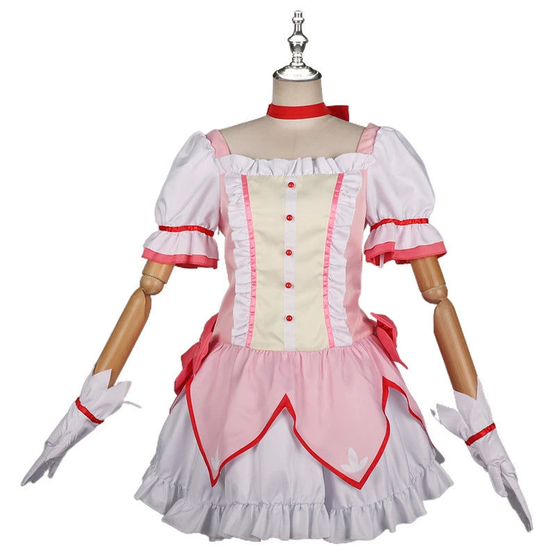 Madoka Kaname Puella Magi Madoka Magica Magical-Girl Kleid Cosplay Kostuem Damen