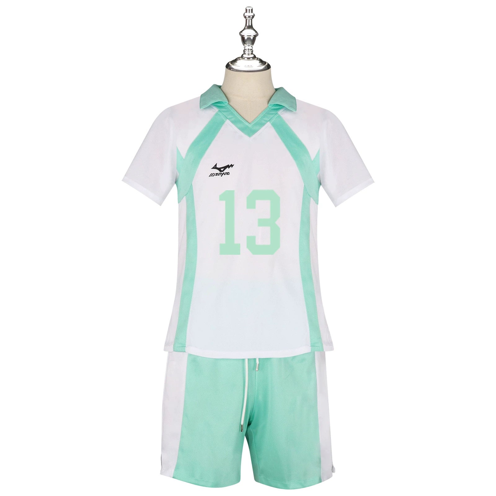 Aoba Johsai Haikyuu Volleyball-Set Cosplay Kostuem Damen Weiß Türkis
