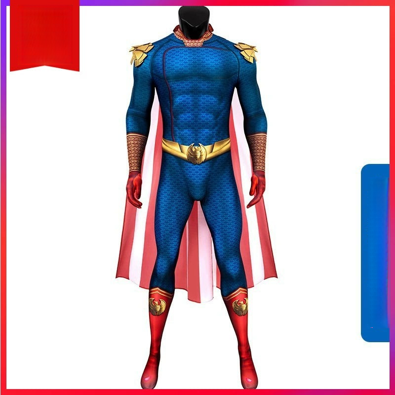 Homelander The Boys Heldenanzug Cosplay Kostuem Damen Blau Rot