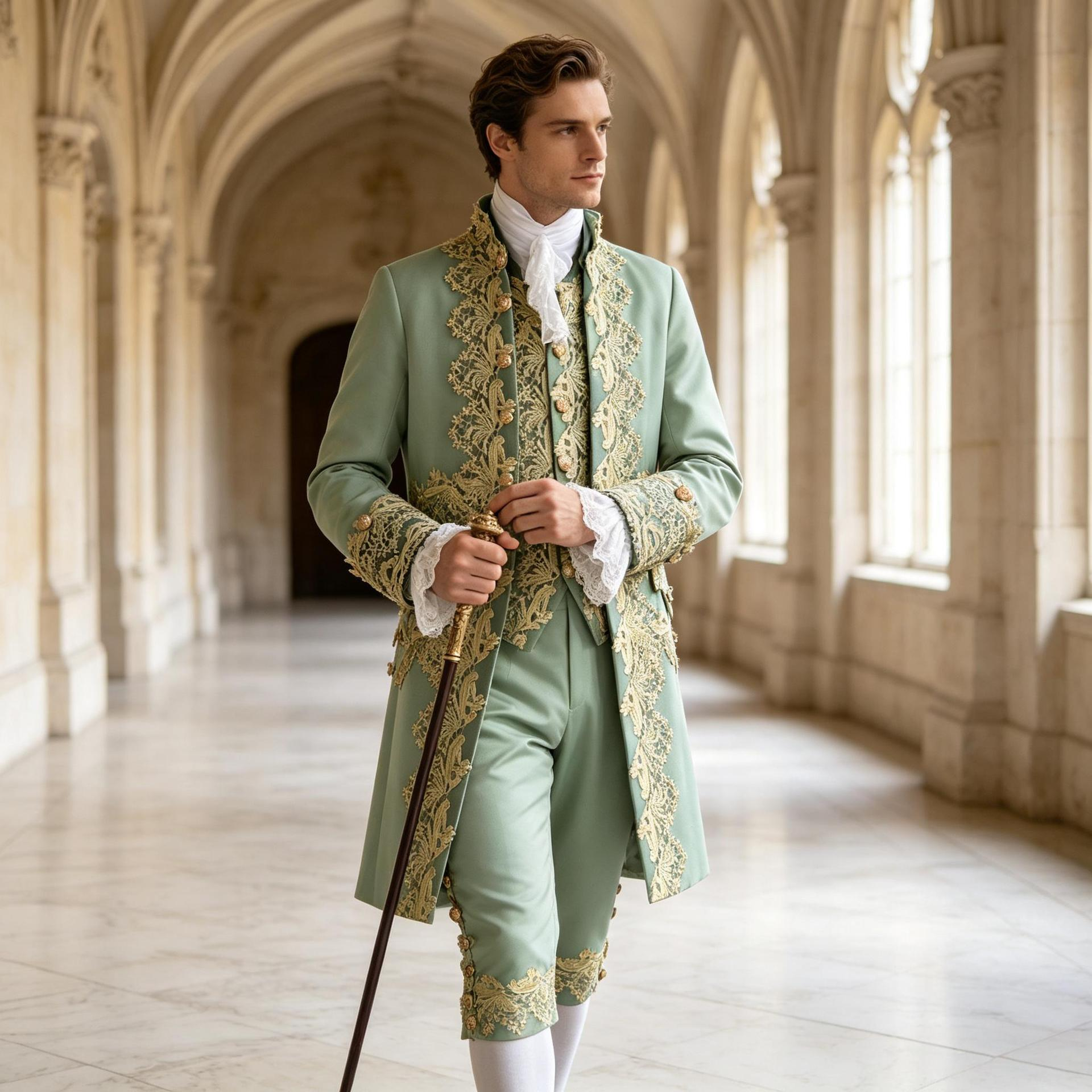 Bestickter Prinzenanzug – edles Herzogs-Kostüm für Bühne, HERREN