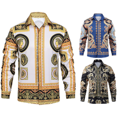 Renaissance-Hemd SALE – bedrucktes Piratenhemd, HERREN