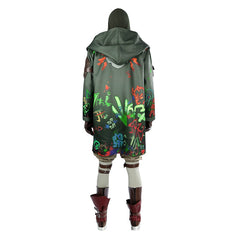 Ekko League of Legends Hoodie-Outfit Cosplay Kostuem Damen Gruen Braun