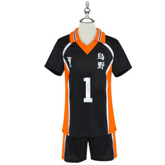 Karasuno Haikyuu Volleyball-Set Cosplay Kostuem Damen Schwarz Orange