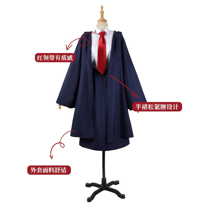 Mash Burnedead MASHLE Magier-Robe Cosplay Kostuem Damen Dunkelblau