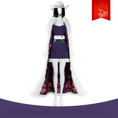 Nico Robin One Piece Kleid Cosplay Kostuem Damen Violett