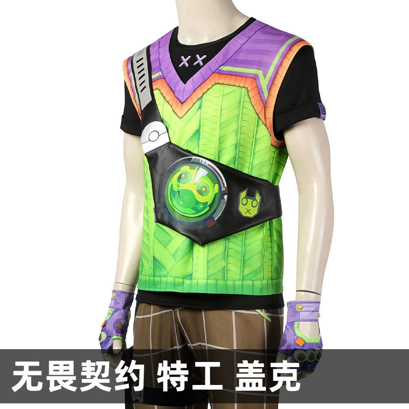 Gekko Valorant Streetwear Set Cosplay Kostuem Damen Gruen Schwarz