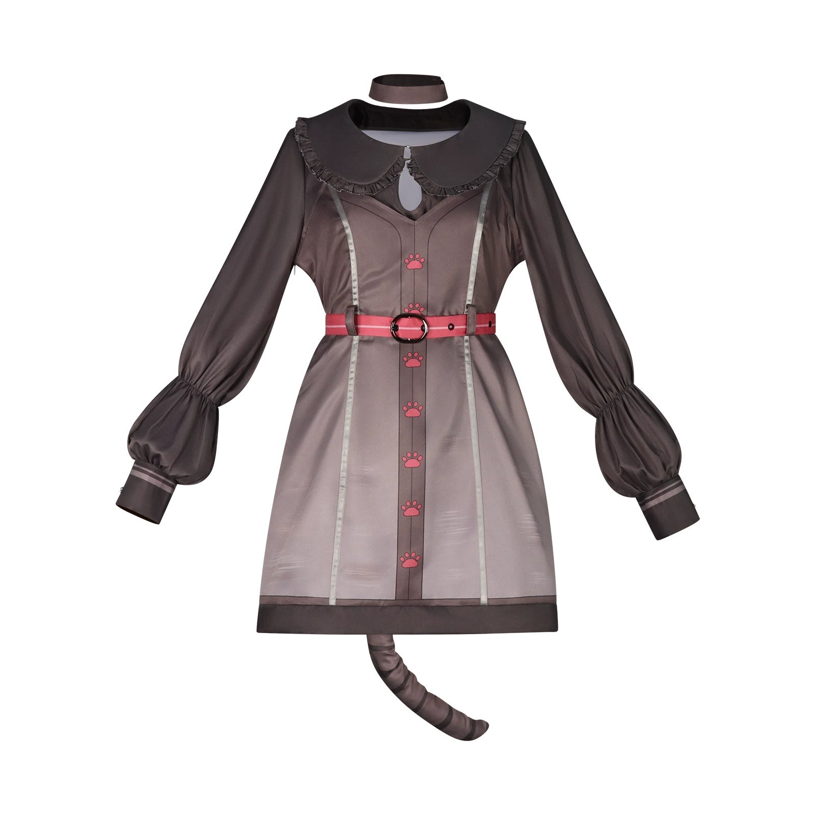 Akiyama Mizuki Project Sekai Katzen-Kleid Cosplay Kostuem Damen Grau