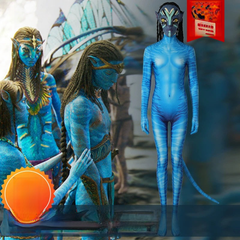 Neytiri Avatar Bodysuit Cosplay Kostuem Damen Blau