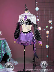 Konzert Path to Nowhere Lila-Schwarzes Konzert-Outfit Cosplay Kostuem Damen