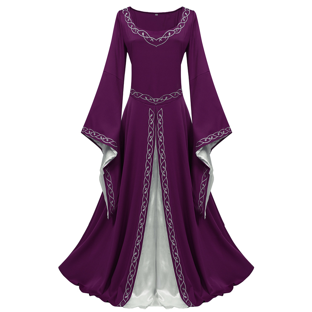Hof- Glockenärmelkleid – europäisches Prinzessinnen-Kleid für Bühne, DAMEN