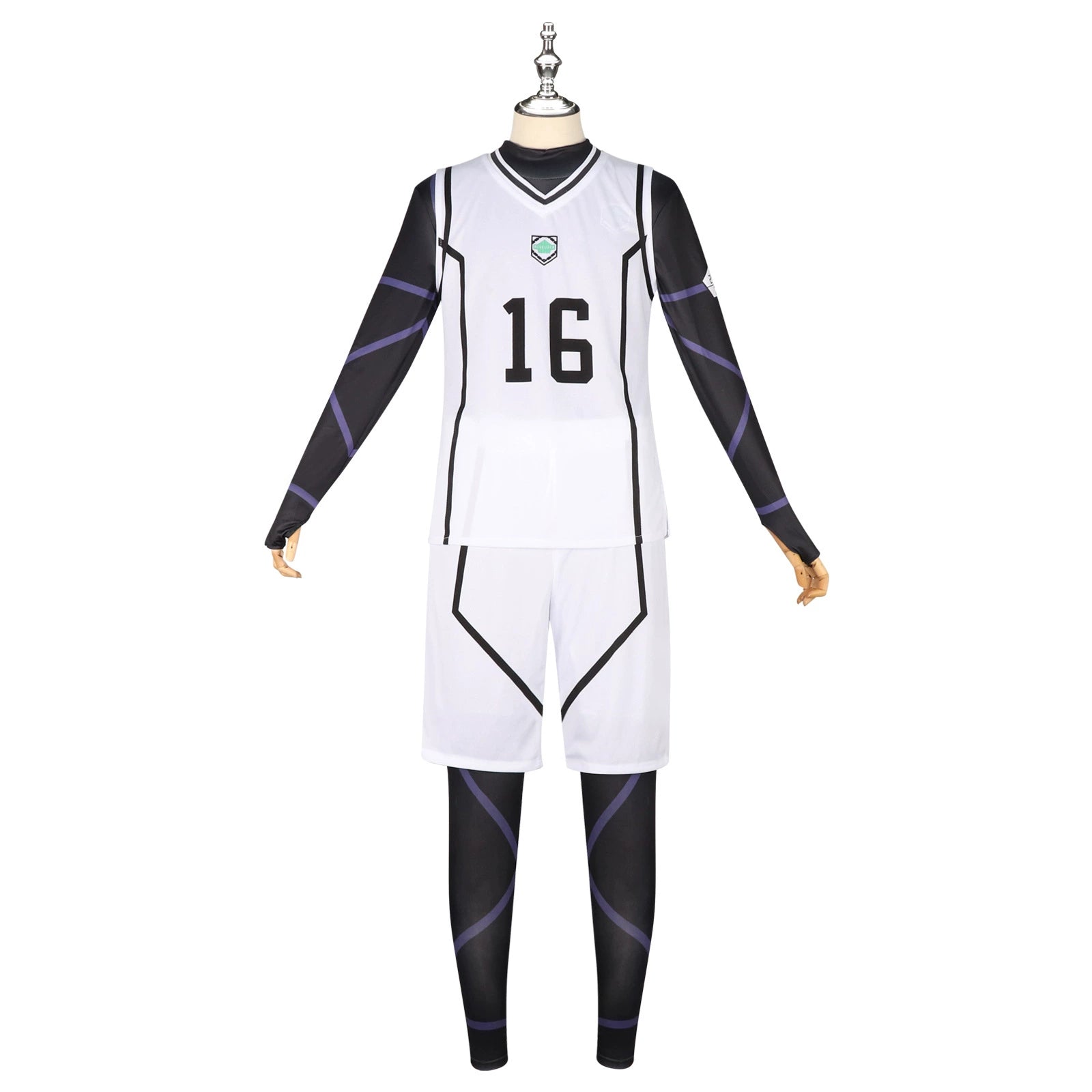 Yoichi Isagi Blue Lock Trikot-Set Cosplay Kostuem Damen Blau Weiß
