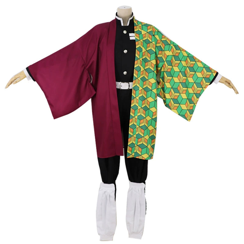 Tanjiro Kamado Demon Slayer Team-Set Cosplay Kostuem Damen Mehrfarbig