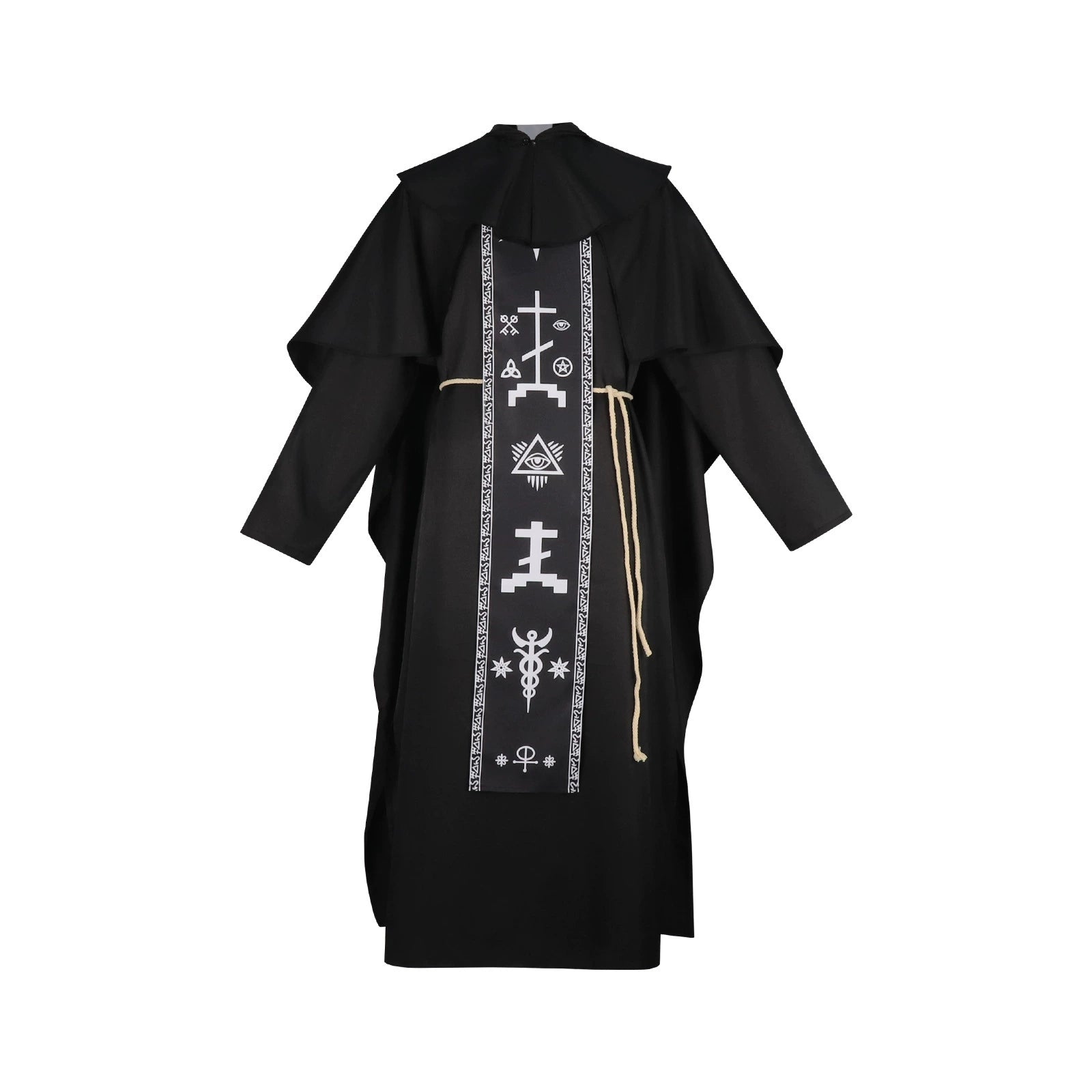Dark Priest Halloween & Mittelalter Schwarze Kutte Cosplay Kostuem Damen