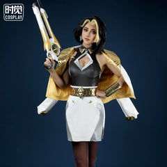 Jinyu Overwatch Gold-Schwarzes Anzug-Set Cosplay Kostuem Damen
