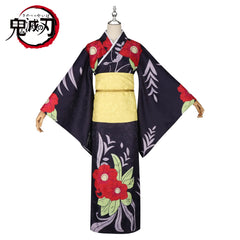 Tamayo Demon Slayer Kimono-Set Cosplay Kostuem Damen Lila