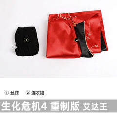 Ada Wong Resident Evil Qipao Kleid Cosplay Kostuem Damen Rot