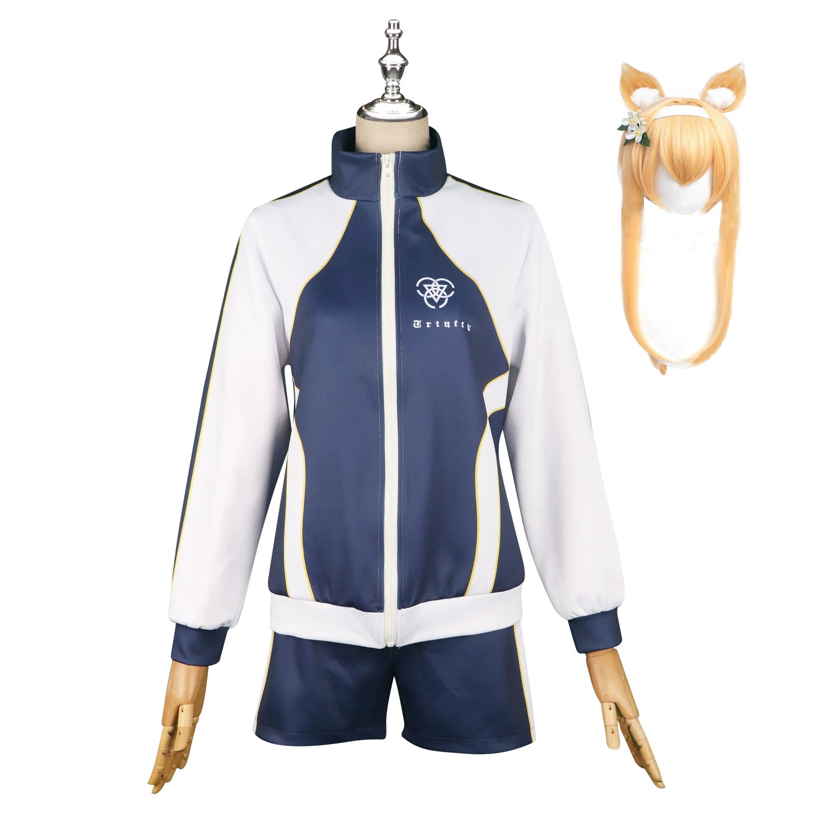 Mari Blue Archive Sport-Set Cosplay Kostuem Damen Weiß