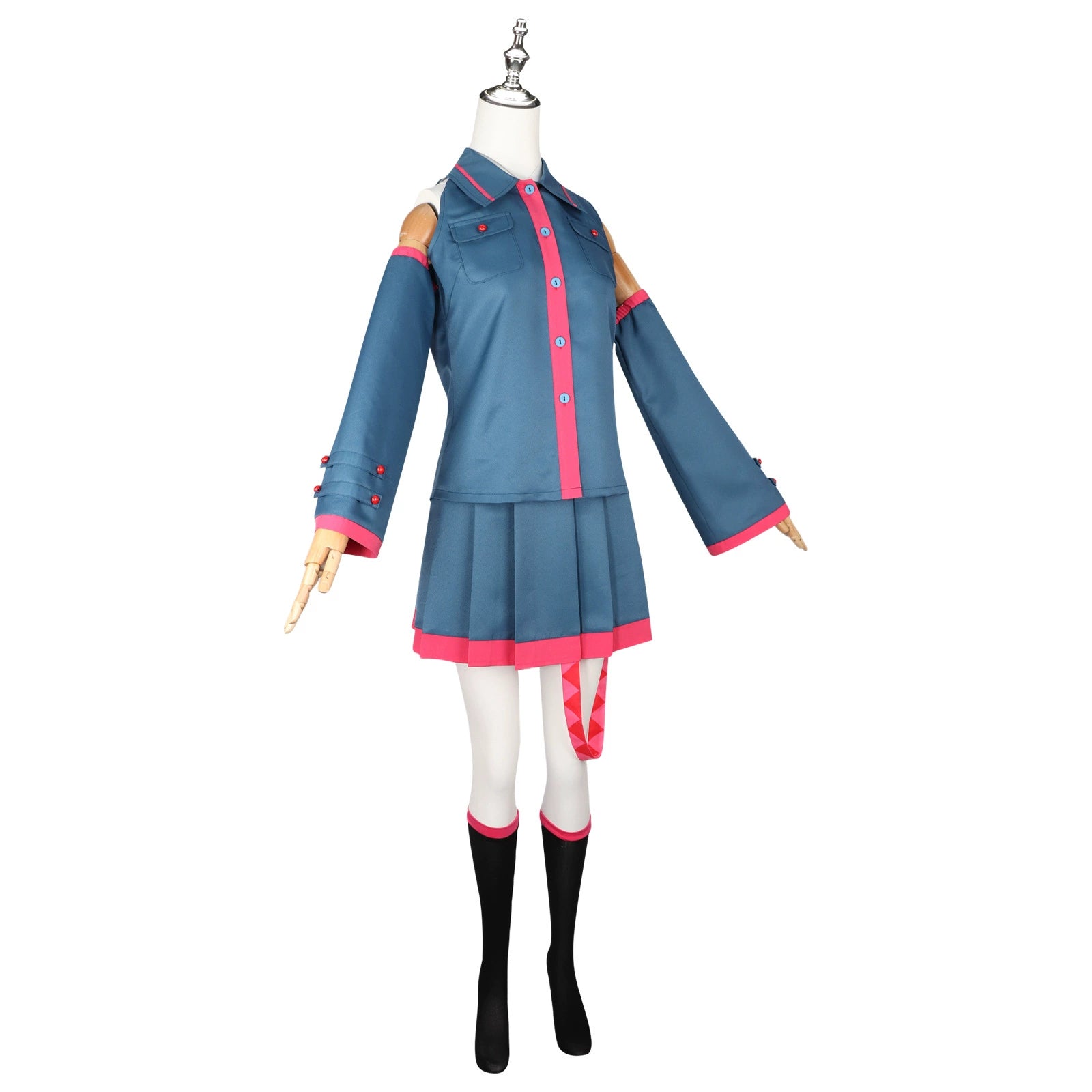 Kasane Teto Uniform-Kleid Cosplay Kostuem Damen Blau