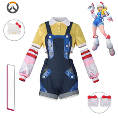 Juno Kitty Overwatch Kitty Latzhose Set Cosplay Kostuem Damen