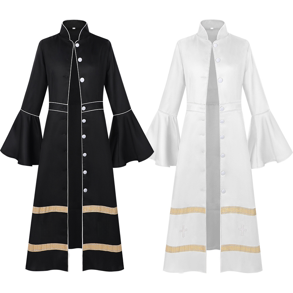 Dunkles Maxi-Robe – Gothic Langarmkleid mit Kapuze für Halloween, DAMEN