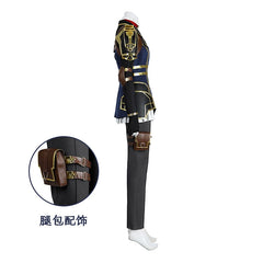 Caitlyn League of Legends Uniform Cosplay Kostuem Damen Blau Gold