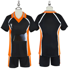 Shoyo Hinata Haikyuu Volleyball-Set Cosplay Kostuem Damen Schwarz Orange