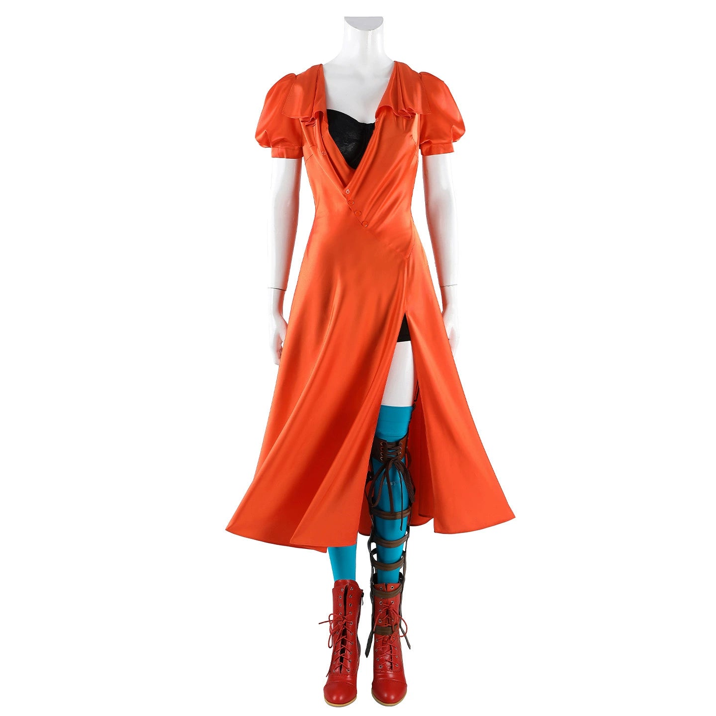 The Bride Gothic Kleid Cosplay Kostuem Damen Orange Blau