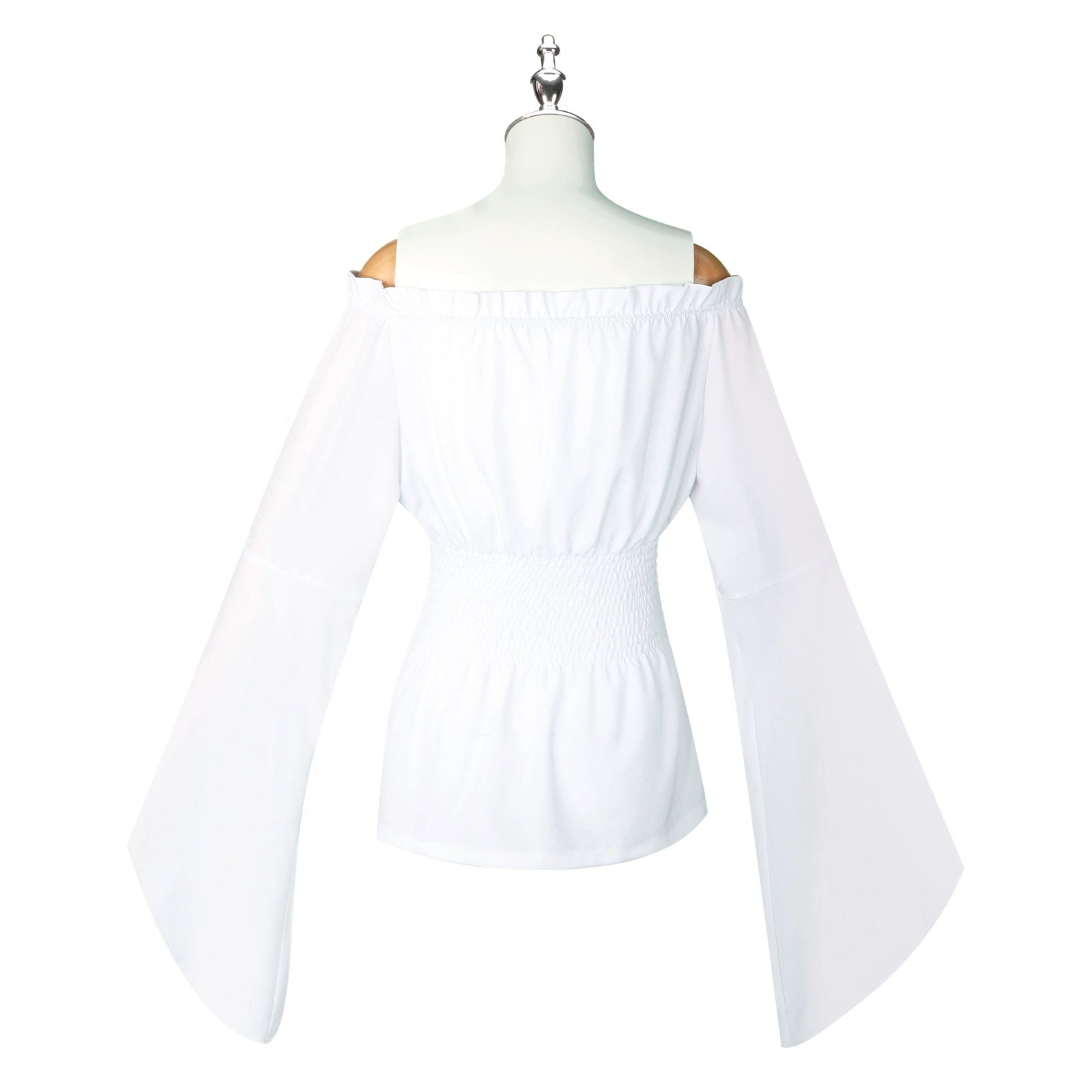 Renaissance Pirate Halloween & Mittelalter Weisse Bluse mit Hose Cosplay Kostuem Damen