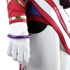 Ahri 2XKO Anzug Cosplay Kostuem Damen Weiss Rot
