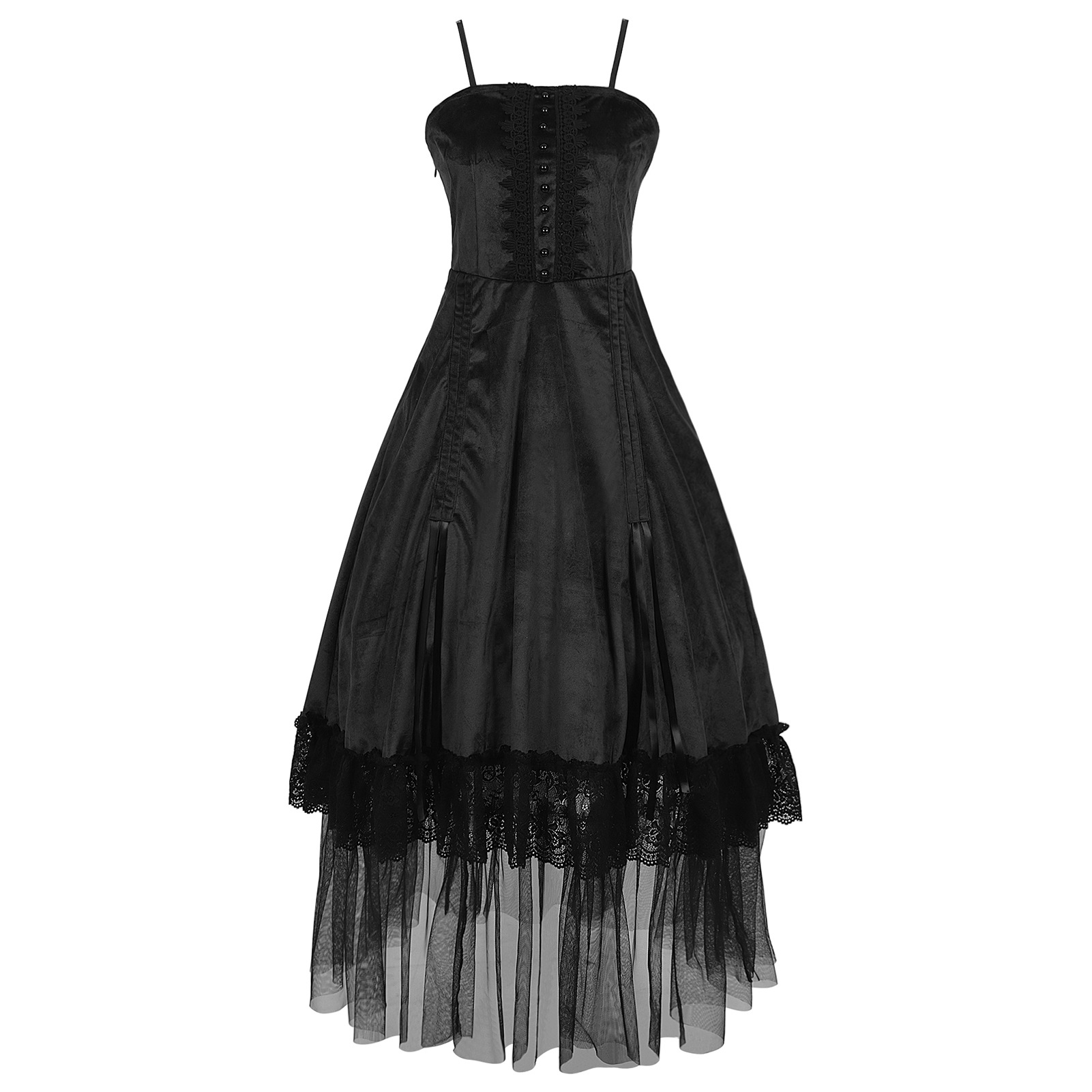 Renaissance Trägerkleid – Midikleid mit Kopfbedeckung gratis, DAMEN