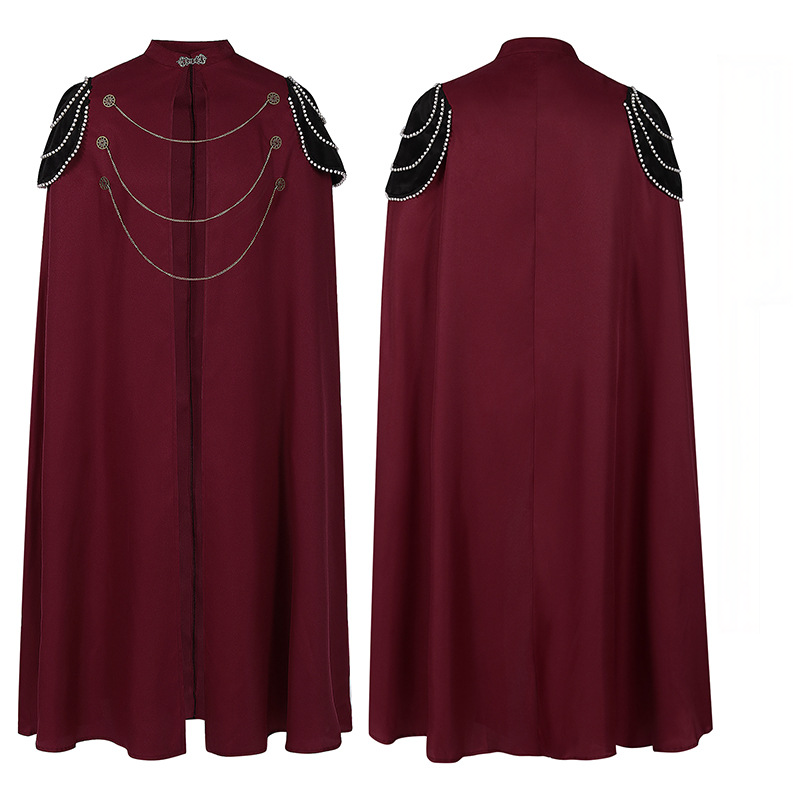 Royal-Umhang – Kapuzencape mit Perlen & Zahnrädern, DAMEN