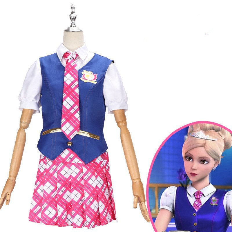 Barbie Glamorous Princess Academy Delancey Devin Cosplay Costume School Uniform Set