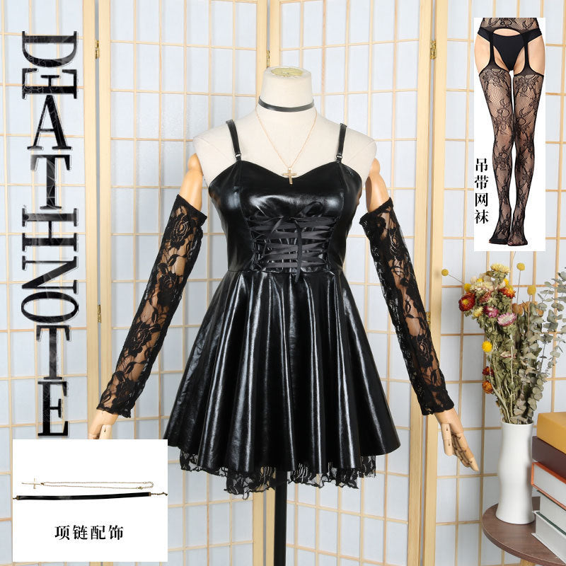 Death Note Misa Amane Cosplay Costume Dresses Free Cross Necklace