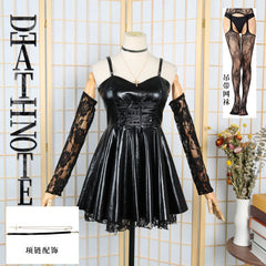 Death Note Misa Amane Cosplay Costume Dresses Free Cross Necklace