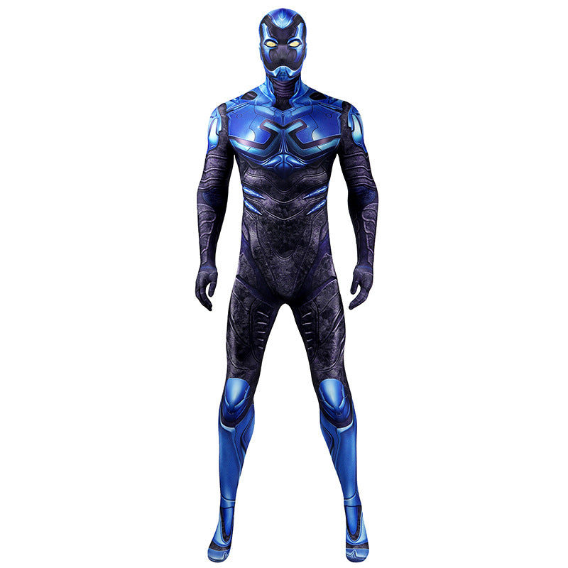 Film Blue Beetle Cosplay Costume Men 3D Printed Tights Bodysuit Jumpsuit