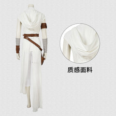 Film Star Wars: The Rise of Skywalker Rey Cosplay Costume White Suit