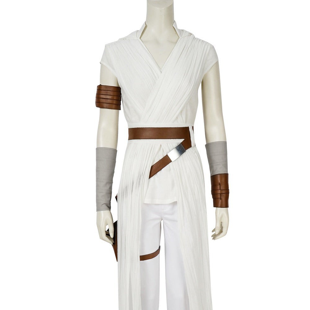 Film Star Wars: The Rise of Skywalker Rey Cosplay Costume White Suit