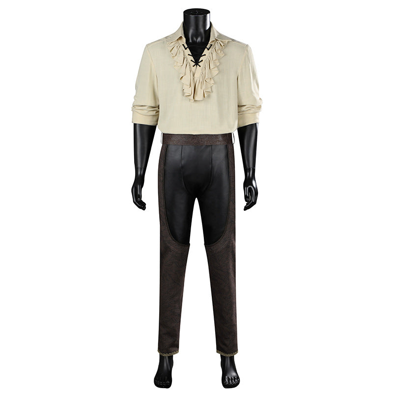 Game Baldur's Gate 3 Astarion Cosplay Costume Camp Attire Shirt Set