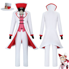 Hazbin Hotel Lucifer Morningstar Cosplay Costume Suit Outfit Hat Full Set