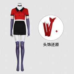 Hazbin Hotel Vaggie Cosplay Costume Red Suit