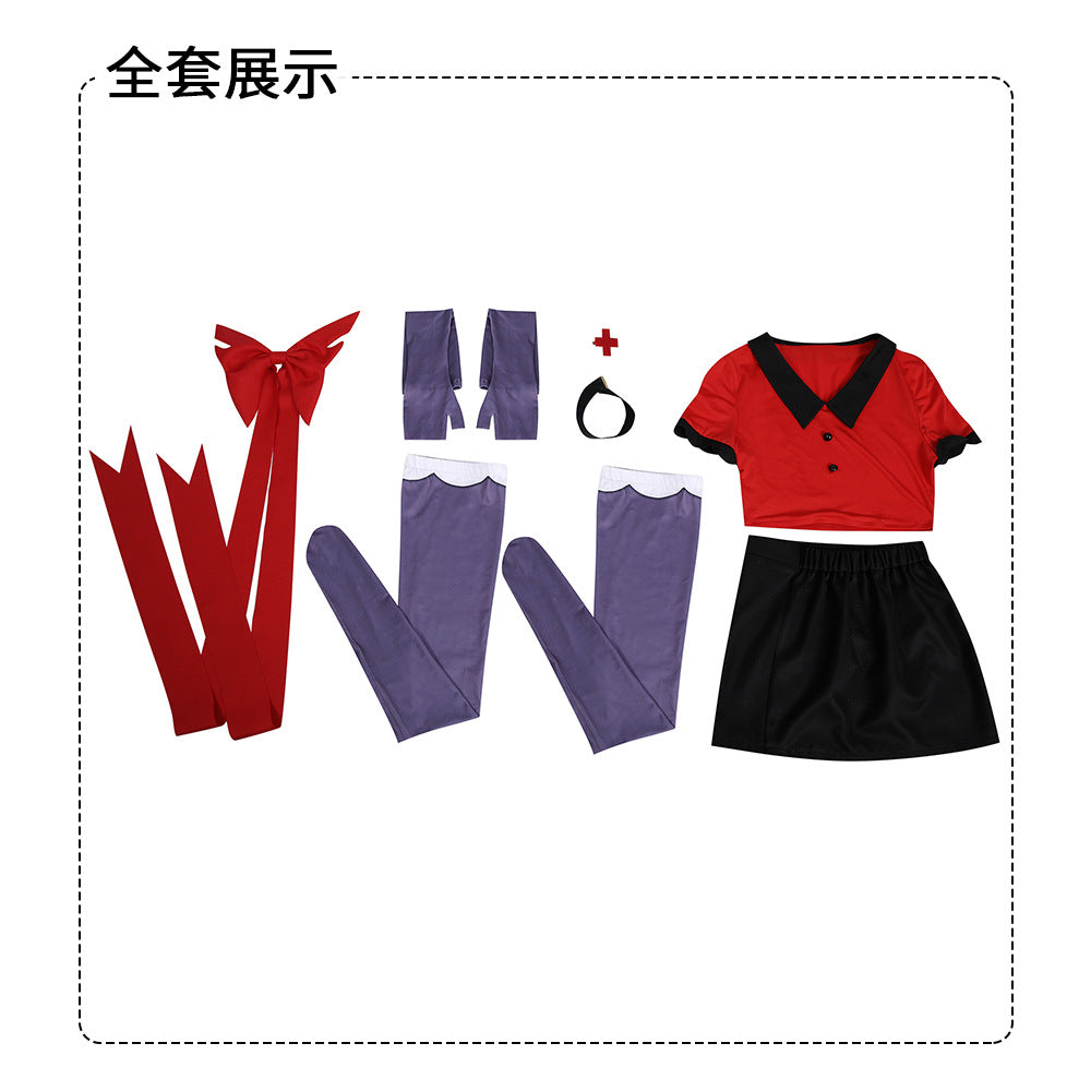 Hazbin Hotel Vaggie Cosplay Costume Red Suit
