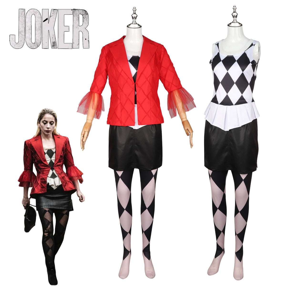 Joker Harley Quinn Cosplay Costume Set